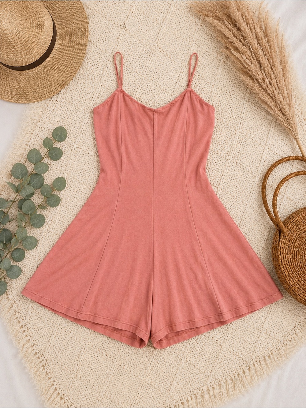 Dusty Rose Spaghetti Strap Romper